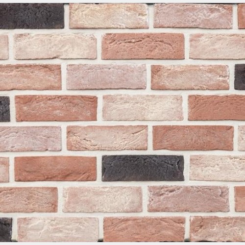 Плитка Бостон 20 Темно-красный с подпалом, Loft Brick